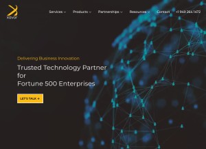 How xavor.com looks like on a tablet such as an iPad.