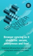 How xbrowsersync.org looks like on a mobile device such as an iPhone.