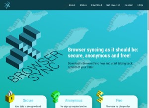 How xbrowsersync.org looks like on a tablet such as an iPad.
