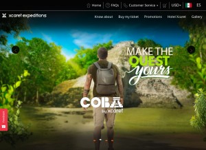 How xcaretexpeditions.com looks like on a tablet such as an iPad.