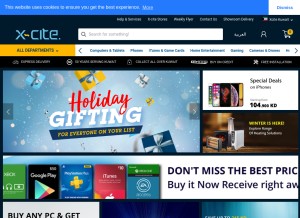 How xcite.com looks like on a tablet such as an iPad.