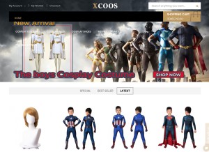 How xcoos.com looks like on a tablet such as an iPad.