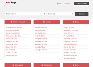 How xcotpage.com looks like on a tablet such as an iPad.
