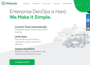 How xebialabs.com looks like on a tablet such as an iPad.