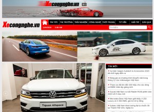 How xecongnghe.vn looks like on a tablet such as an iPad.