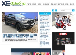 How xedoisong.vn looks like on a tablet such as an iPad.