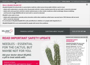 How xeljanz.com looks like on a tablet such as an iPad.