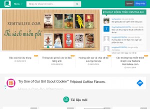How xemtailieu.com looks like on a tablet such as an iPad.