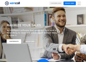 How xencall.com looks like on a tablet such as an iPad.