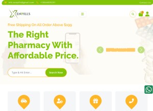 How xenpills.com looks like on a tablet such as an iPad.