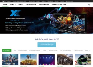 How xeplayer.com looks like on a tablet such as an iPad.