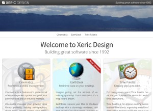 How xericdesign.com looks like on a tablet such as an iPad.