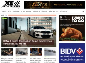 How xevathitruong.vn looks like on a tablet such as an iPad.