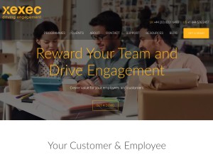 How xexec.com looks like on a tablet such as an iPad.