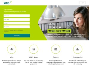 How xing-share.com looks like on a tablet such as an iPad.