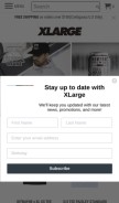 How xlarge.com looks like on a mobile device such as an iPhone.