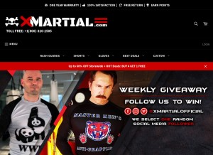 How xmartial.com looks like on a tablet such as an iPad.