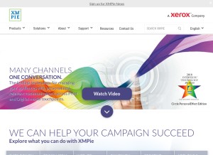 How xmpie.com looks like on a tablet such as an iPad.