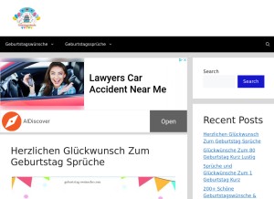 How xn--geburtstag-swnsche-y6b.com looks like on a tablet such as an iPad.