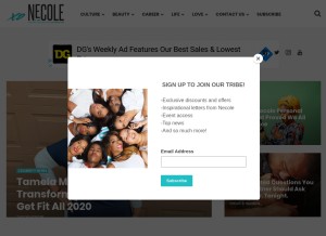 How xonecole.com looks like on a tablet such as an iPad.