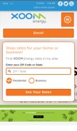How xoomenergy.com looks like on a mobile device such as an iPhone.