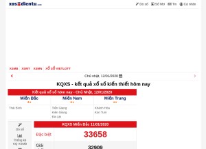 How xosodientu.com looks like on a tablet such as an iPad.
