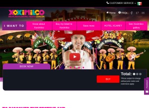 How xoximilco.com looks like on a tablet such as an iPad.