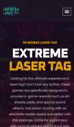 How xpmobilelasertag.com looks like on a mobile device such as an iPhone.