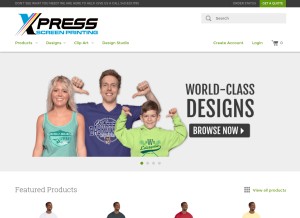 How xpress-apparel.com looks like on a tablet such as an iPad.