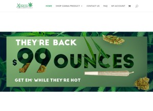 How xpressgrass.com looks like on a tablet such as an iPad.