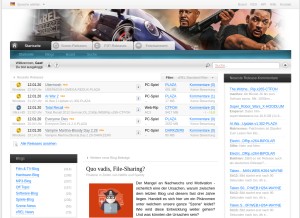 How xrel.to looks like on a tablet such as an iPad.