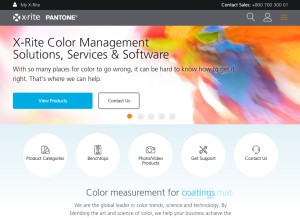 How xrite.com looks like on a tablet such as an iPad.