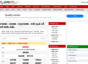 How xsmb123.com looks like on a tablet such as an iPad.