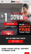 How xsportfitness.com looks like on a mobile device such as an iPhone.