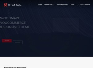 How xtemos.com looks like on a tablet such as an iPad.