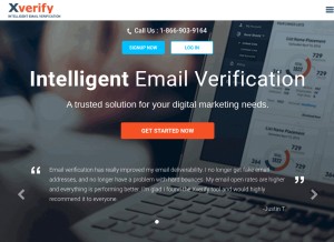 How xverify.com looks like on a tablet such as an iPad.