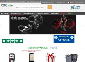How xxcycle.fr looks like on a tablet such as an iPad.