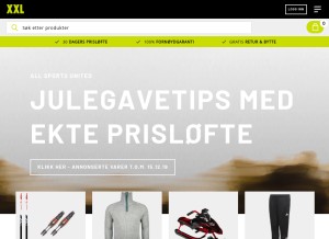 How xxl.no looks like on a tablet such as an iPad.