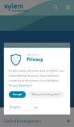 How xylem.com looks like on a mobile device such as an iPhone.