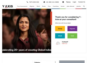 How y-axis.com looks like on a tablet such as an iPad.