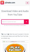 How y2mate.com looks like on a mobile device such as an iPhone.