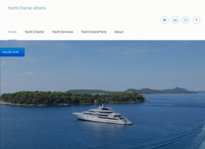 How yachtcharterathens.com looks like on a tablet such as an iPad.
