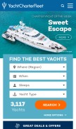 How yachtcharterfleet.com looks like on a mobile device such as an iPhone.