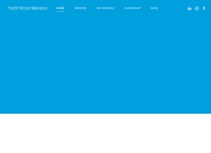 How yachtrentalmykonos.com looks like on a tablet such as an iPad.