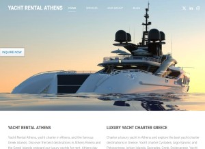 How yachtrentalsathens.com looks like on a tablet such as an iPad.