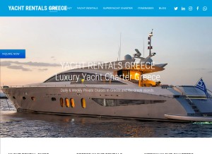 How yachtrentalsgreece.com looks like on a tablet such as an iPad.