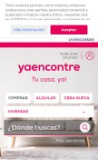 How yaencontre.com looks like on a mobile device such as an iPhone.