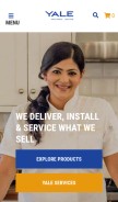 How yaleappliance.com looks like on a mobile device such as an iPhone.