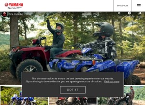 How yamaha-motor.com looks like on a tablet such as an iPad.