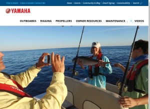How yamahaoutboards.com looks like on a tablet such as an iPad.